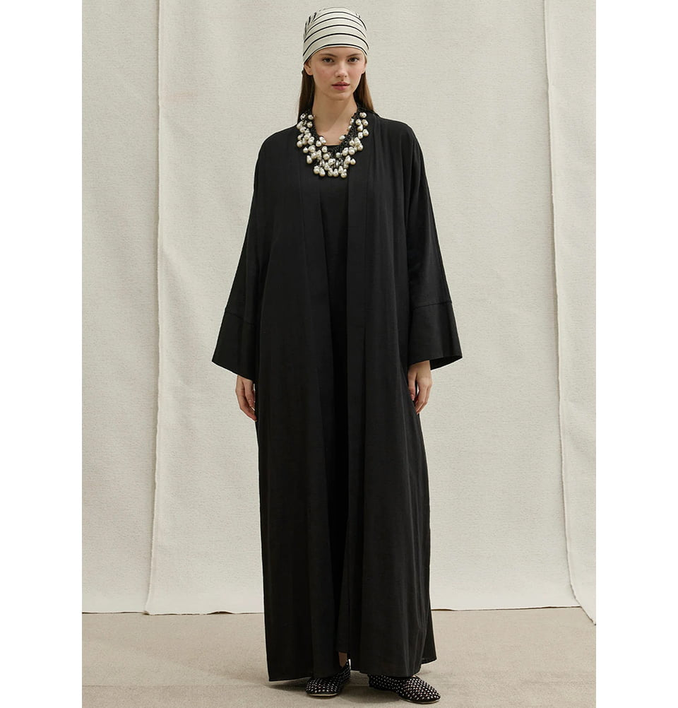 Cotton Fabric Pure Cotton Abaya 2024 New Ramadan Muslim Two Hats Abaya  Dubai Turkey Islam Prayer