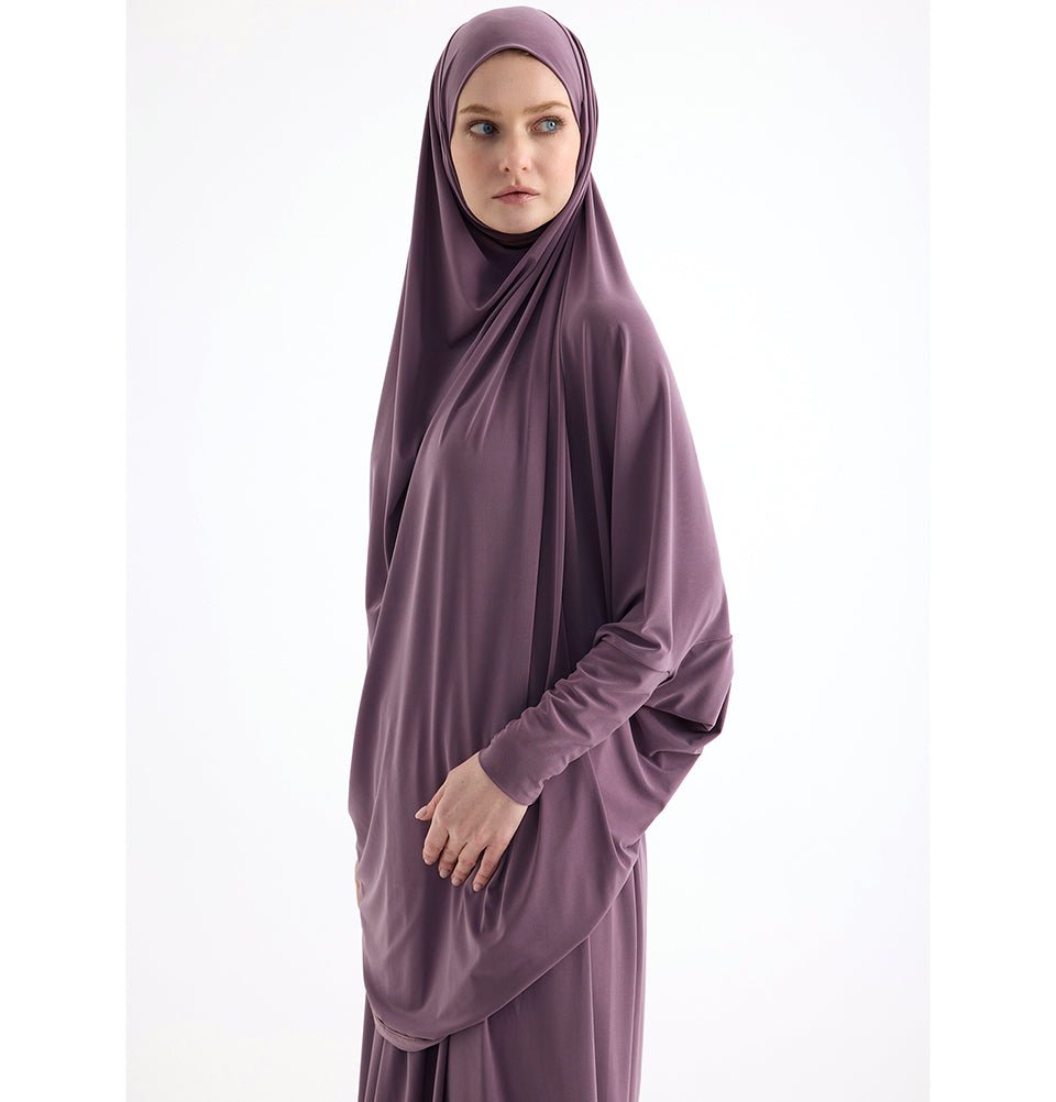 Modefa Abaya Purple Modefa Premium Women's Islamic Two Piece Prayer Dress - Purple