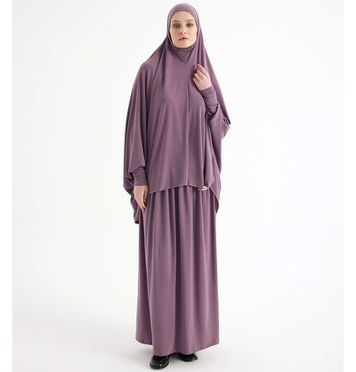 Modefa Abaya Purple Modefa Premium Women's Islamic Two Piece Prayer Dress - Purple