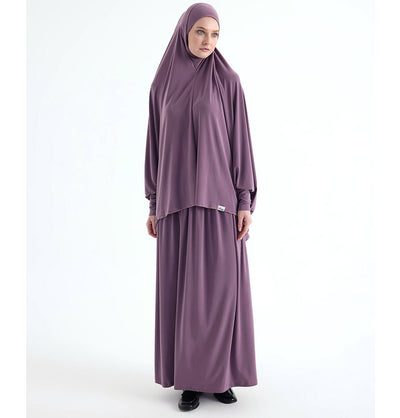 Modefa Abaya Purple Modefa Premium Women's Islamic Two Piece Prayer Dress - Purple