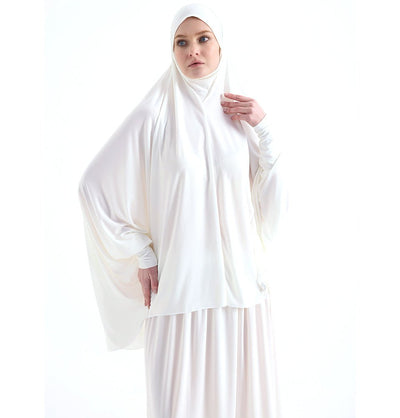 Modefa Abaya White Modefa Premium Women's Islamic Two Piece Prayer Dress - White
