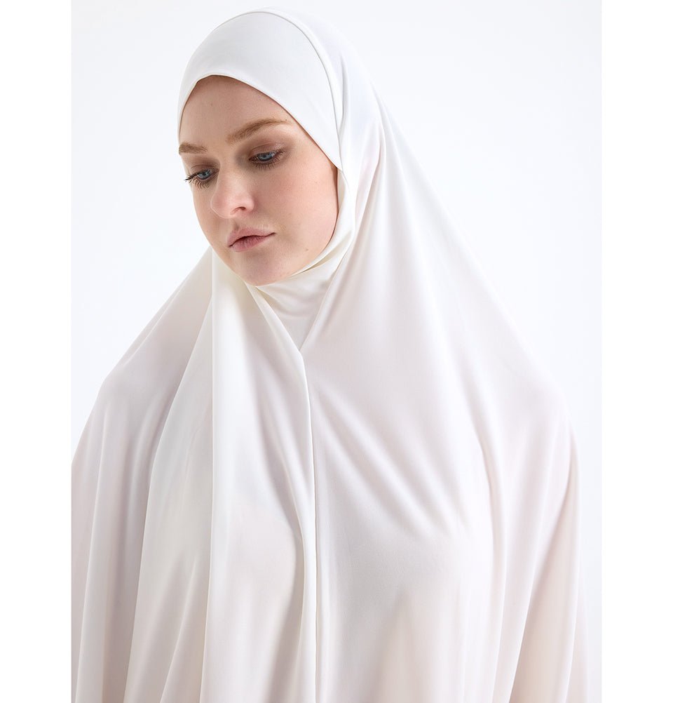 Modefa Abaya White Modefa Premium Women's Islamic Two Piece Prayer Dress - White
