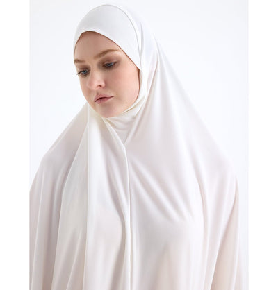 Modefa Abaya White Modefa Premium Women's Islamic Two Piece Prayer Dress - White