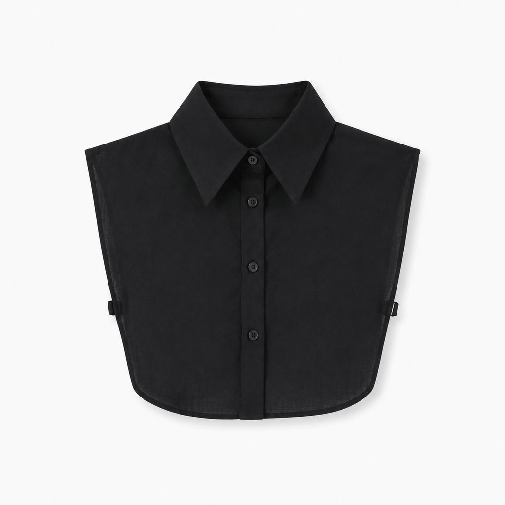 black collarless dress shirt Cotton Sleeveless Collar Buttoned Neck Cover maxidress The Black Tux & sleeved cotton poplin shirt Size:US Size 4