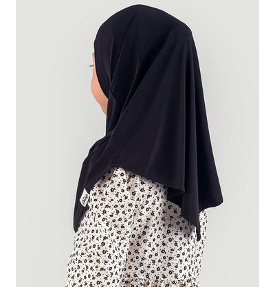Modefa Amirah hijab Black Girl's Practical Two Piece Hijab - Black