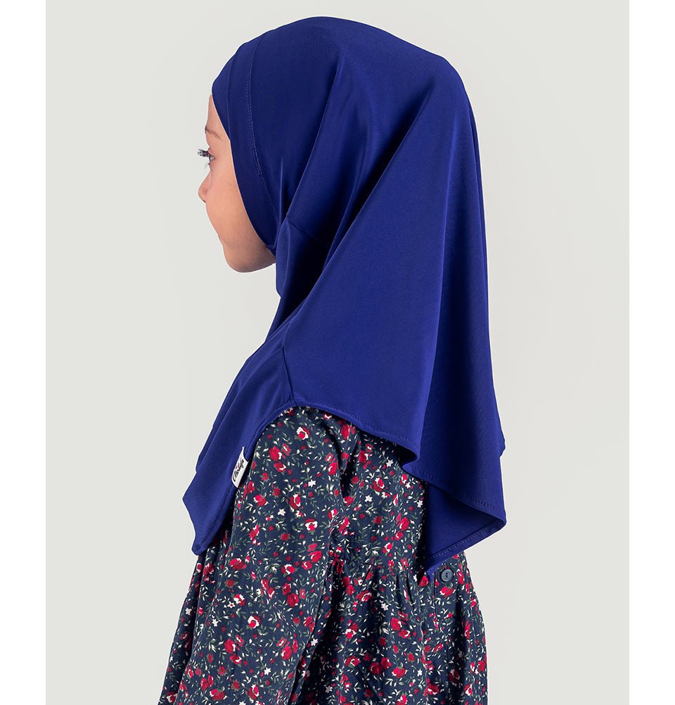 Modefa Amirah hijab Blue Girl's Practical Two Piece Hijab - Navy Blue