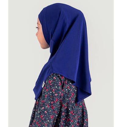 Modefa Amirah hijab Blue Girl's Practical Two Piece Hijab - Navy Blue