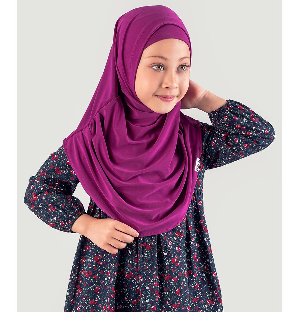 Modefa Amirah hijab Fuchsia Girl's Practical Two Piece Hijab - Fuchsia