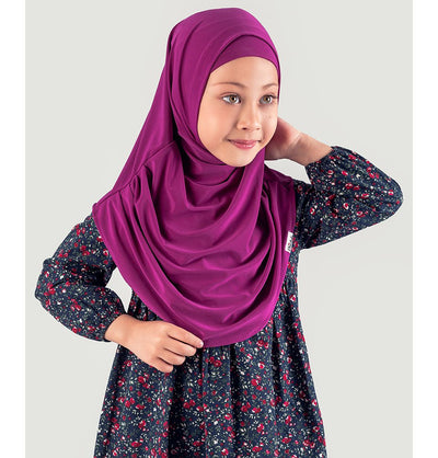 Modefa Amirah hijab Fuchsia Girl's Practical Two Piece Hijab - Fuchsia