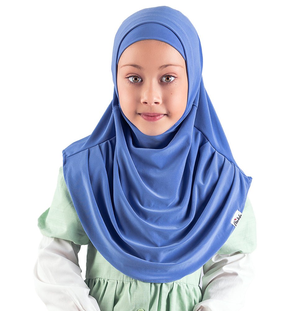 Modefa Amirah hijab Light Blue Girl's Practical Two Piece Hijab - Blue
