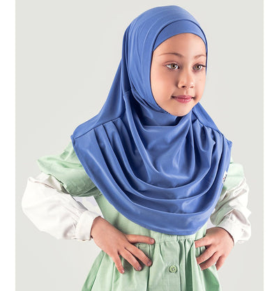 Modefa Amirah hijab Light Blue Girl's Practical Two Piece Hijab - Blue