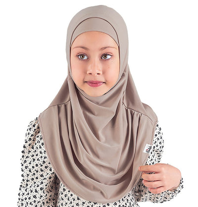 Modefa Amirah hijab Mink Girl's Practical Two Piece Hijab - Mink