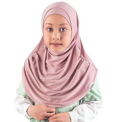 Modefa Amirah hijab Pink Girl's Practical Two Piece Hijab - Blush Pink