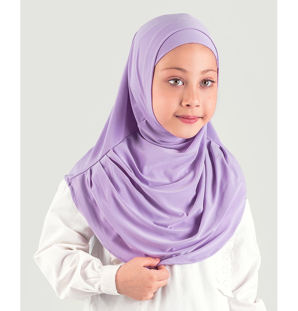 Modefa Amirah hijab Purple Girl's Practical Two Piece Hijab - Lilac