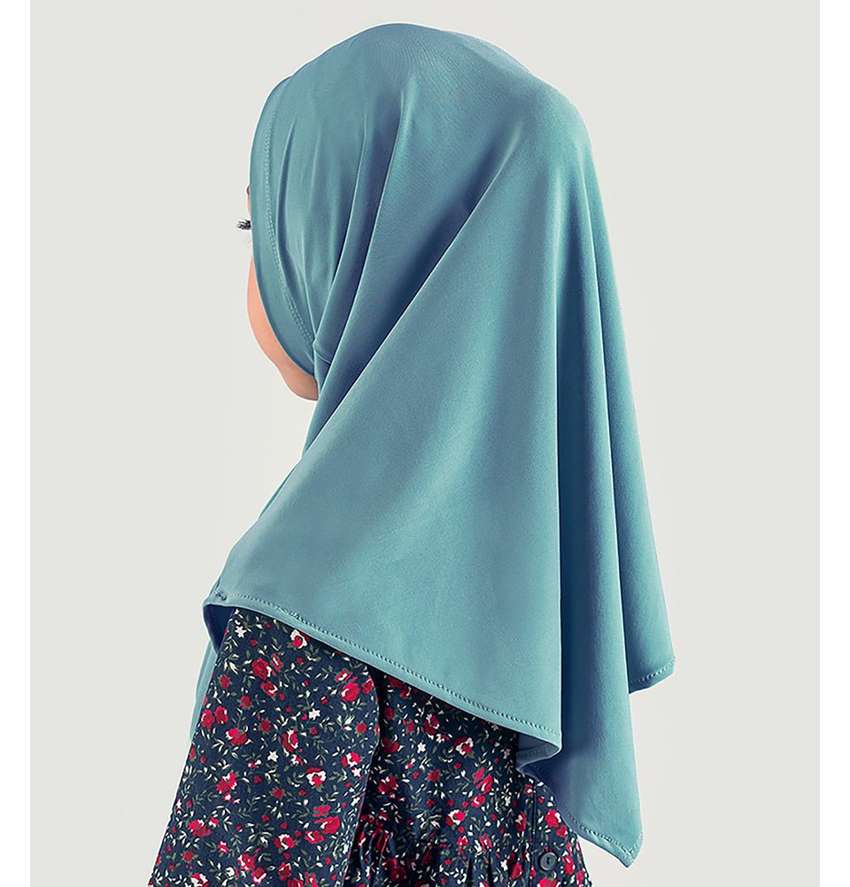 Modefa Amirah hijab Slate Blue Girl's Practical Two Piece Hijab - Slate Blue