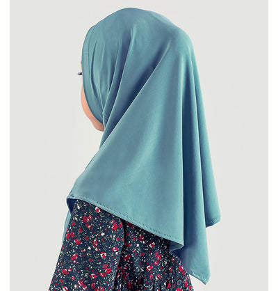 Modefa Amirah hijab Slate Blue Girl's Practical Two Piece Hijab - Slate Blue