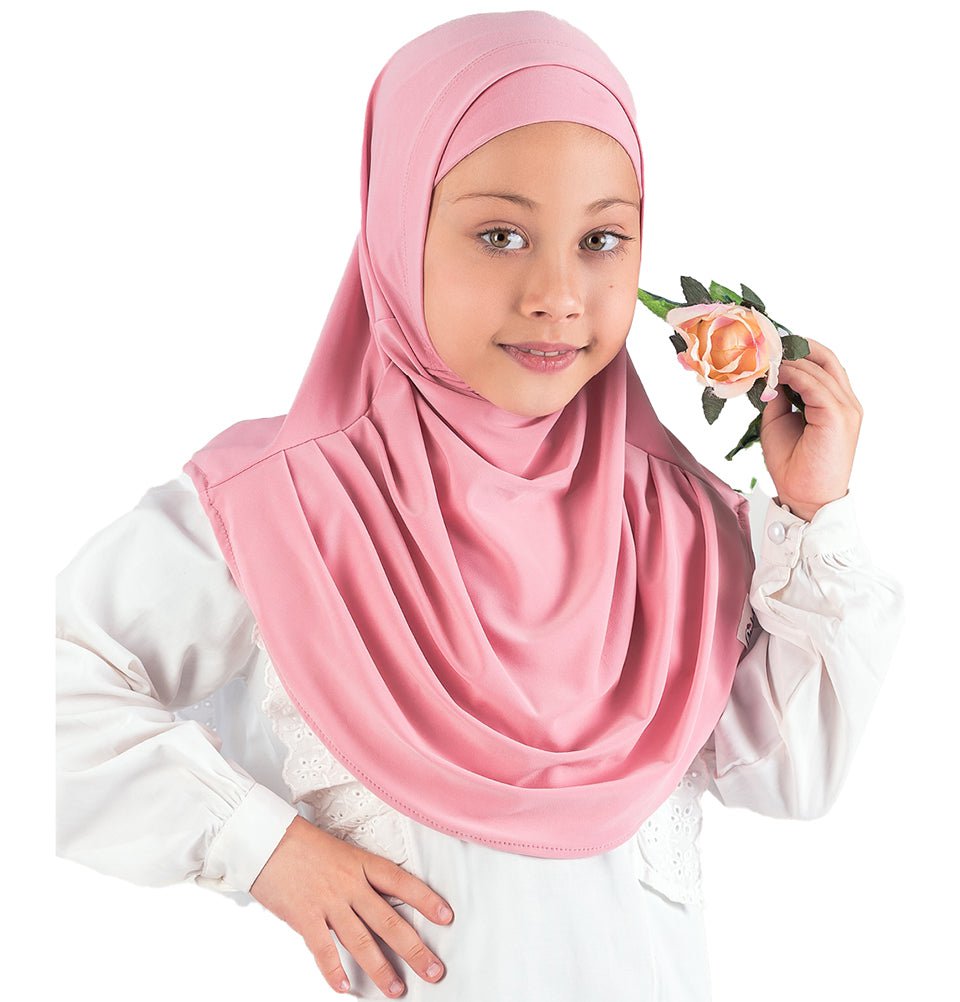 Modefa Amirah hijab Sweet Pink Girl's Practical Two Piece Hijab - Sweet Pink
