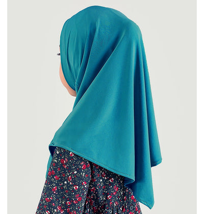 Modefa Amirah hijab Teal Blue Girl's Practical Two Piece Hijab -Teal Blue