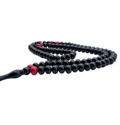 Modefa Beads Black and Red Islamic Tesbih Acrylic 99 Count Polished Prayer Beads 8mm - Black and Red