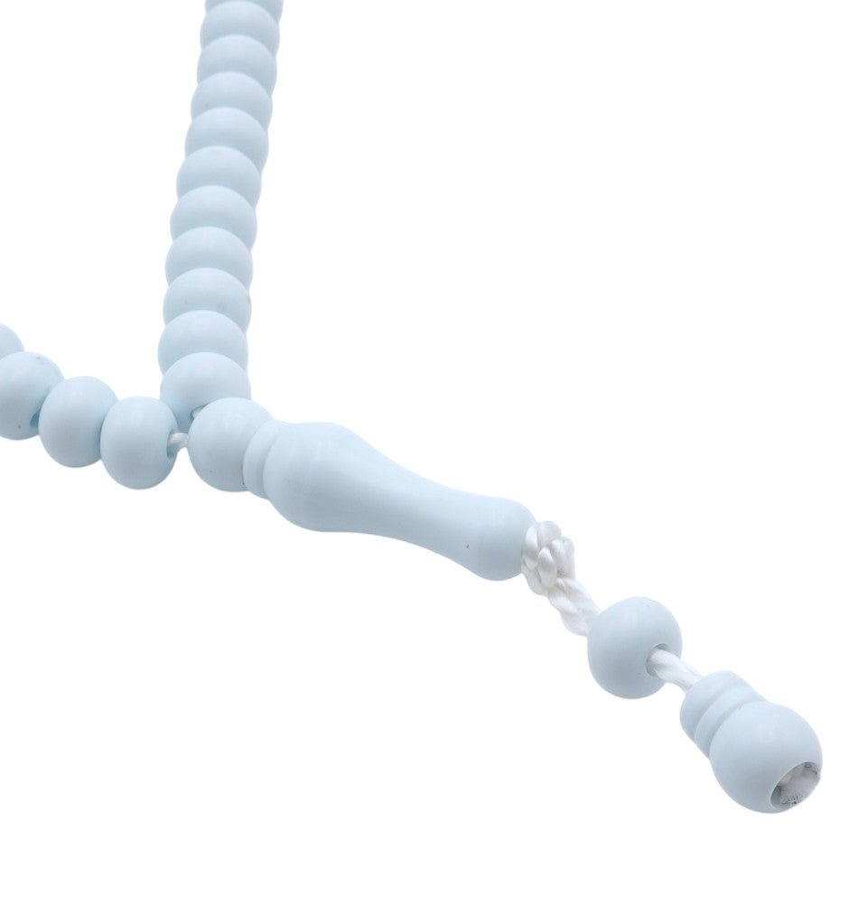 Modefa Beads Ice Blue Islamic Tesbih Acrylic 99 Count Simple Prayer Beads 6mm - Ice White Blue