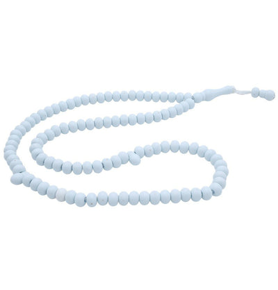 Modefa Beads Ice Blue Islamic Tesbih Acrylic 99 Count Simple Prayer Beads 6mm - Ice White Blue