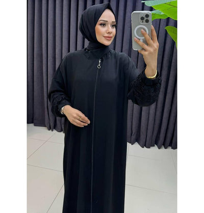 Modefa Dress Islamic Women's Prayer Dress With Attached Hijab - Black