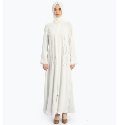 Modefa Dress Medium Wavy Abaya 255 White