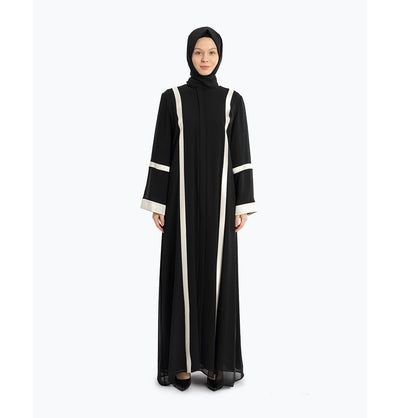 Modefa Dress Minimalist Abaya 252 Black & White