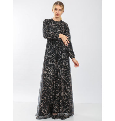 Modefa Dress Modest Formal Abstract Dress 70072 Gold