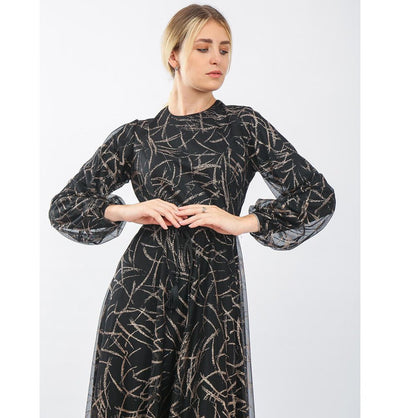 Modefa Dress Modest Formal Abstract Dress 70072 Gold