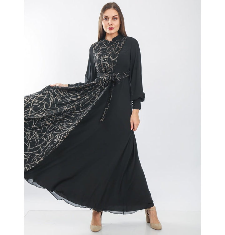 Modest Formal Abstract Dress G470 Gold Modest Formal Abstract Dress G470 Gold