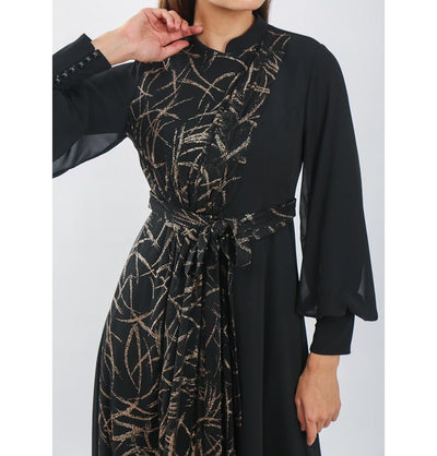 Modefa Dress Modest Formal Abstract Dress G470 Gold