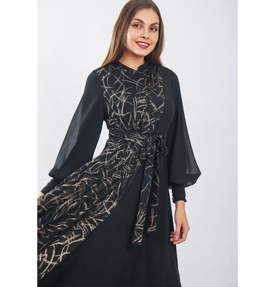 Modefa Dress Modest Formal Abstract Dress G470 Gold