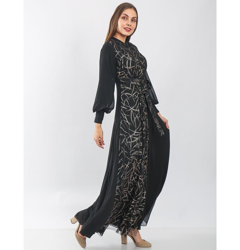 Modefa Dress Modest Formal Abstract Dress G470 Gold