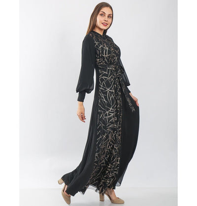 Modefa Dress Modest Formal Abstract Dress G470 Gold