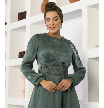 Modefa Dress Modest Formal Embellished Dress G489 Mint