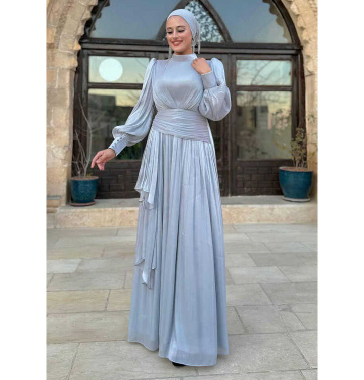 grey modest dress Muslim Woman's Lumina Gown YGroup_lolli Rompers Maxi Dresses Midi Best Casual Dresses For Size:IT42