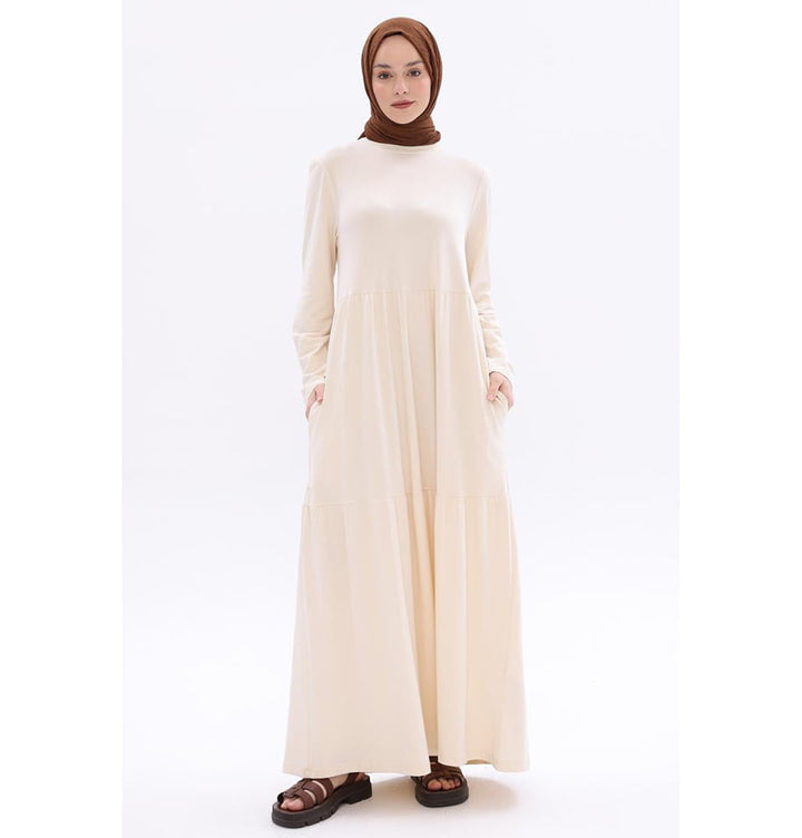 beige layered dress Vasara Beige Dress XL