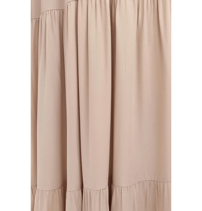 Modefa Dress Modest Muslim Women’s Simple Tiered Viscose Maxi Dress - M60166 Beige