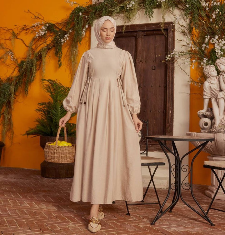 Modest Women's Dress 24539 - Beige Modest Women's Dress 24539 - Beige