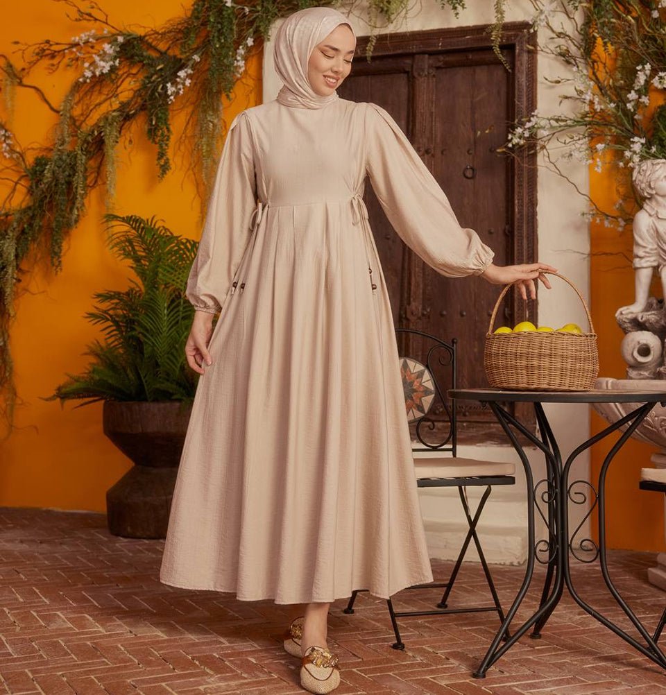 Modest Women's Dress 24539 - Beige Modest Women's Dress 24539 - Beige