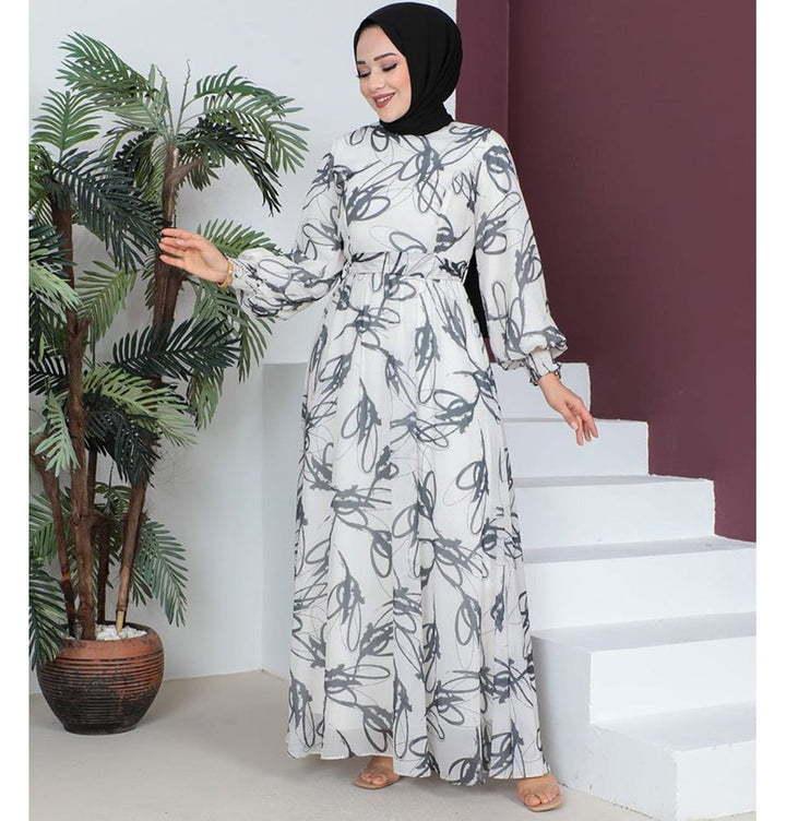 Modest Women's Dress Abstract 7999-59