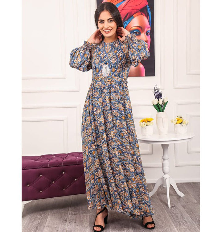 Modest Women's Dress Diamond Abstract 7999-23