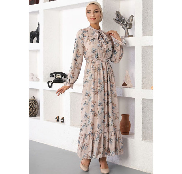 cream modest dress Women's - Floral 70105-31 Size:XL-6T Simple Boho Wedding Dress Novelty Skirts smocked bodice