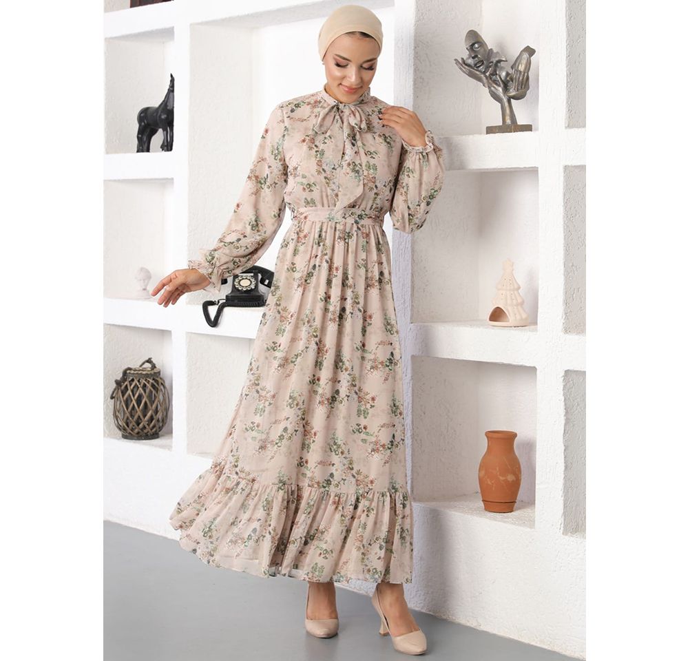Modefa Dress Modest Women's Dress - Floral 70105-31 - Green