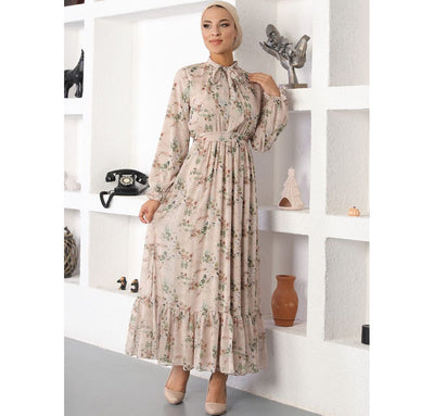 Modefa Dress Modest Women's Dress - Floral 70105-31 - Green