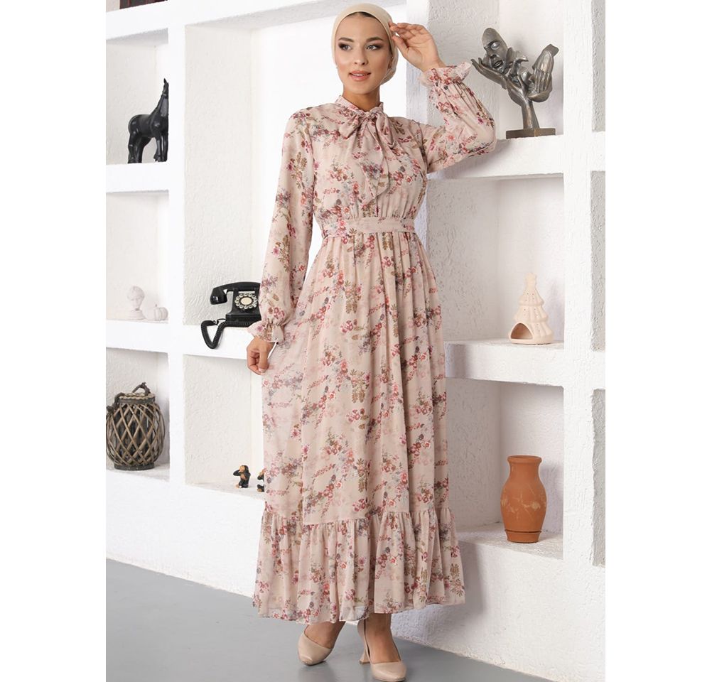 Modest Women s Dress Floral 70105 31 Light Pink