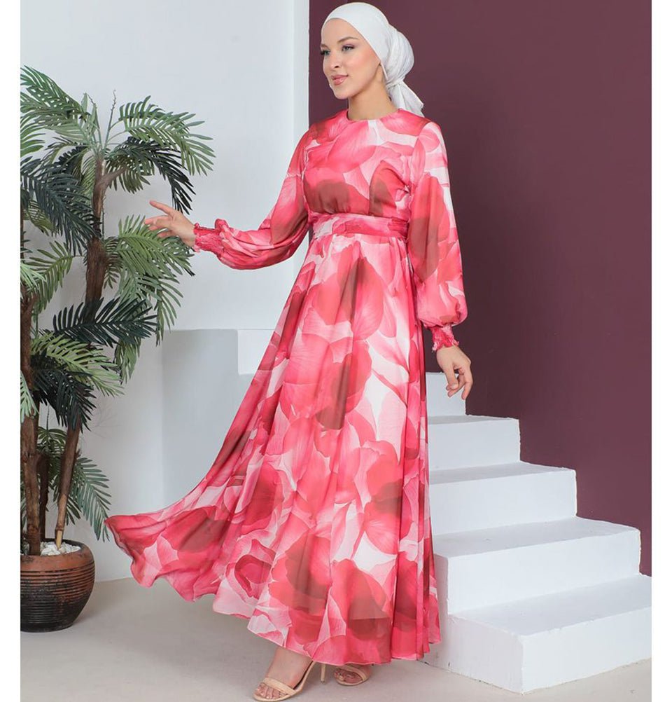chinese dress ladies Joyfolie Women's Dawn Maxi Dress in Raspberry, Extra Extra Small