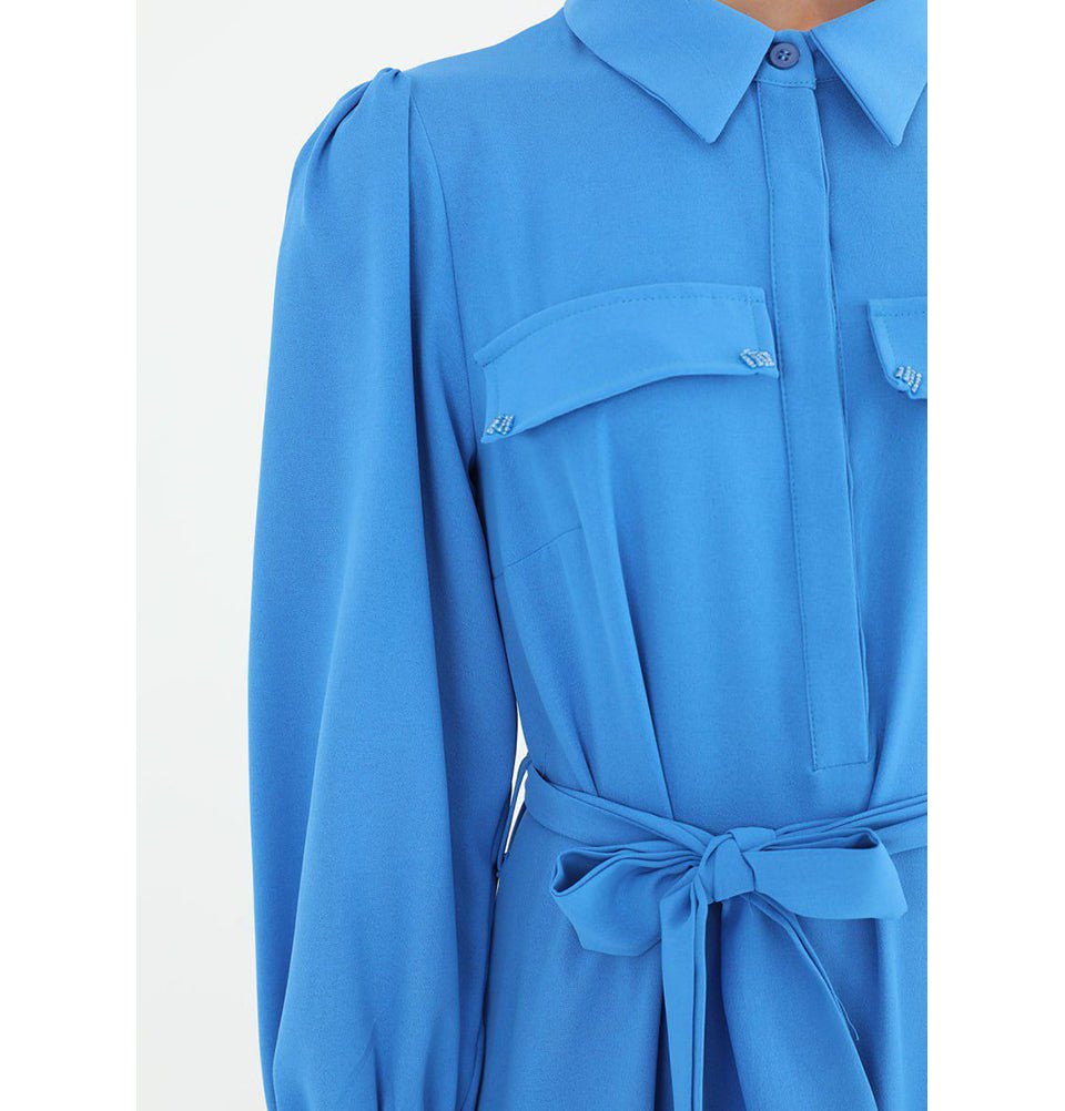 Modest Women's Shirt Dress 12502 - Blue Modest Women's Shirt Dress 12502 - Blue