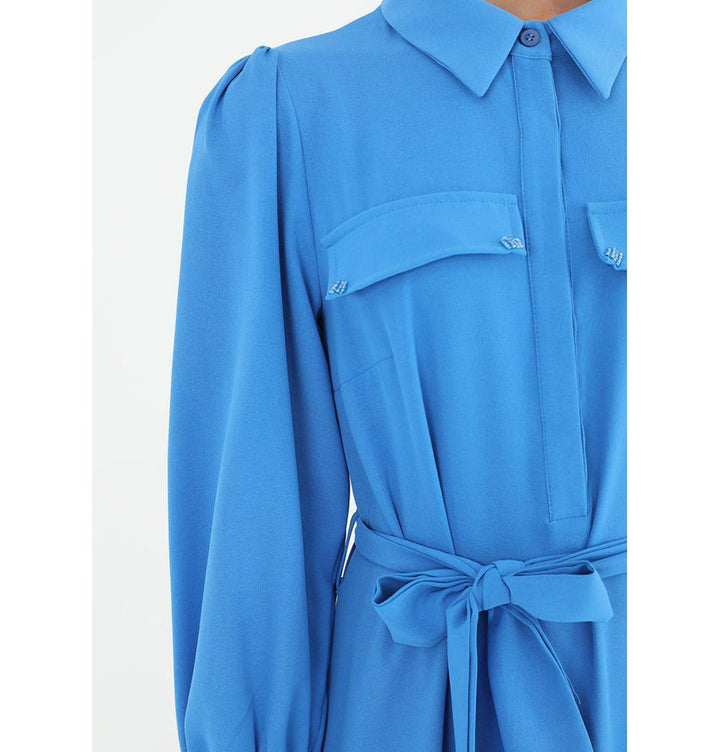 princess polly baby blue dress Maxi Dress with Denim Jacket Outfits (22 ideas & outfits) main image 1